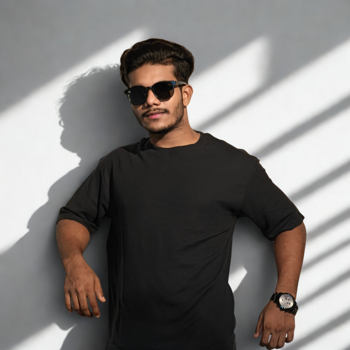 ⚜Waffle Drop Shoulder Tee’s Dark  Black - Image 2