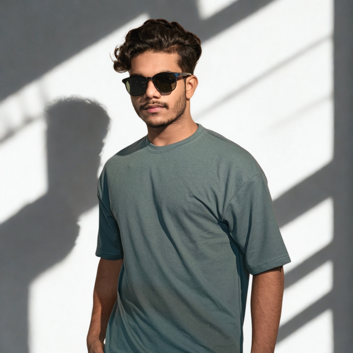 ⚜Waffle Drop Shoulder Tee’s Sage Green - Image 2