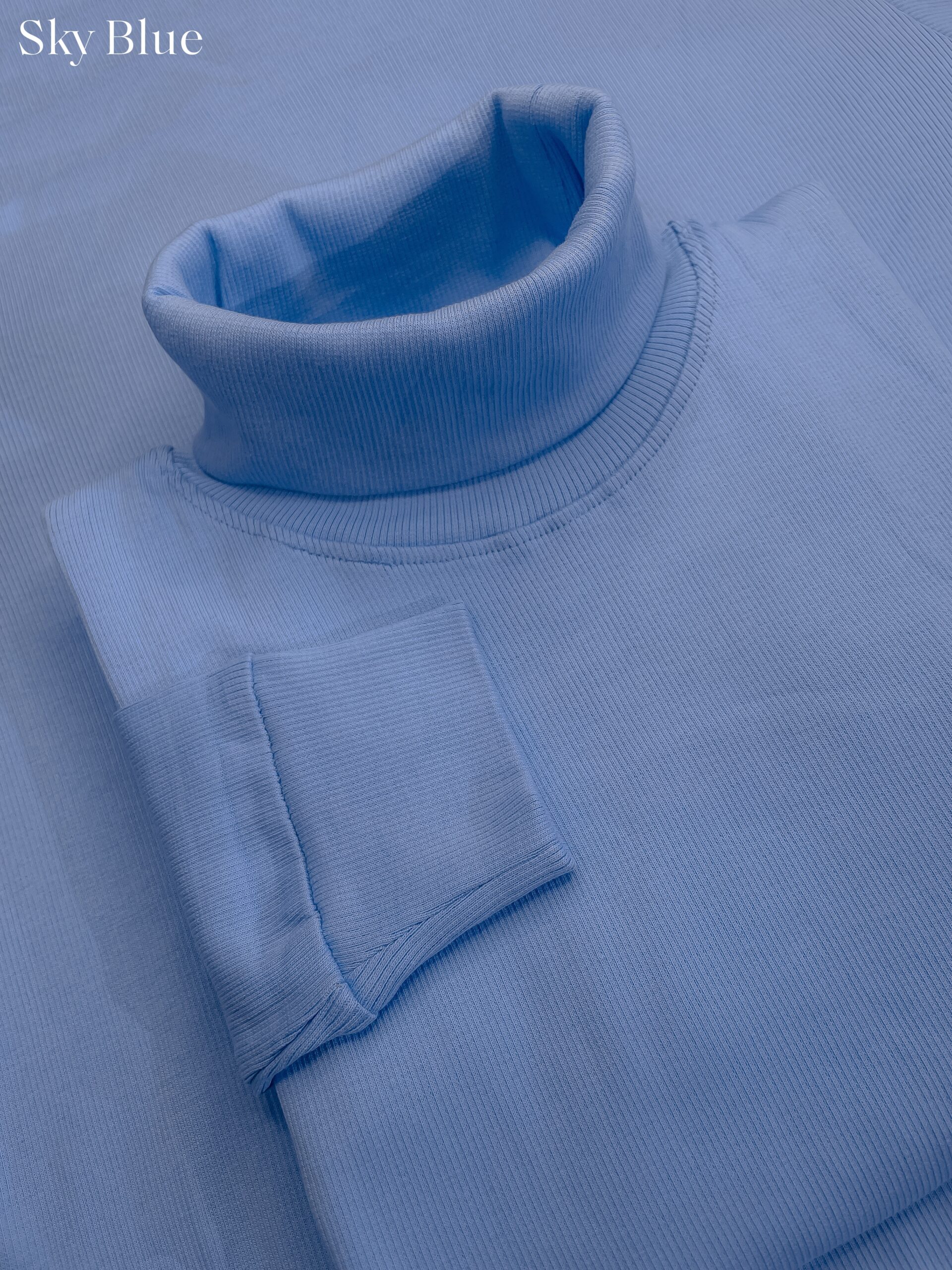 ⚜Classic Turtleneck Maroon Sky Blue - Image 3