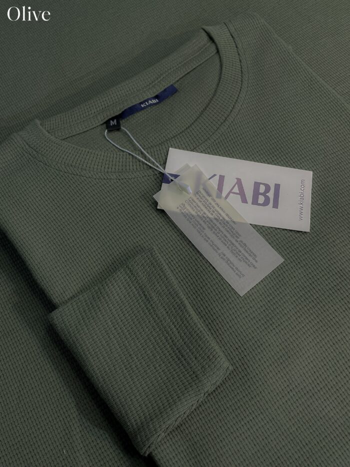 ⚜Waffle full sleeve Tee’s olive - Image 2