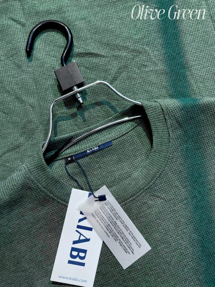 ⚜Waffle Drop Shoulder Tee’s  Olive green