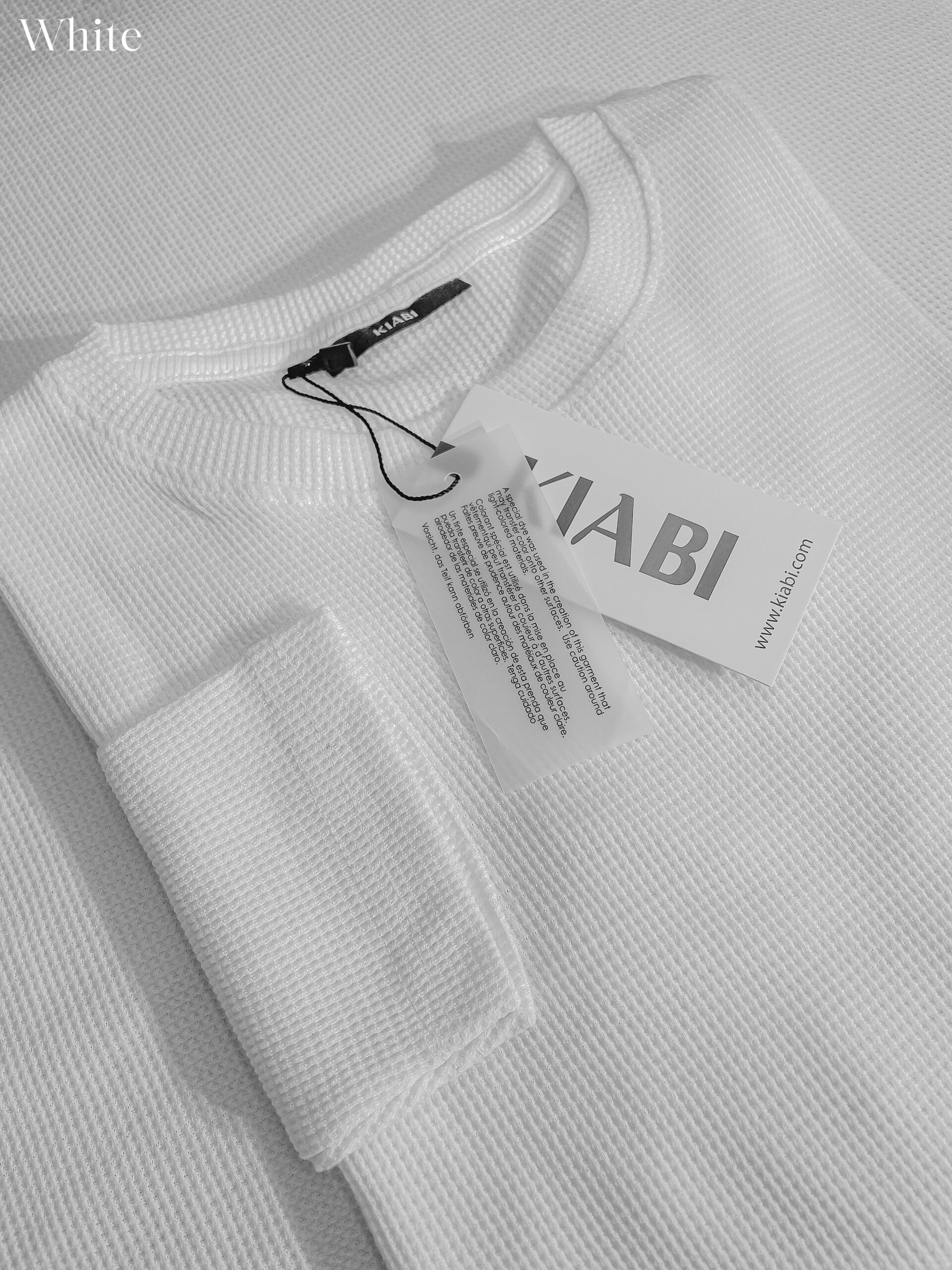 ⚜Waffle full sleeve Tee’s Charcoal-Black-White - Image 4