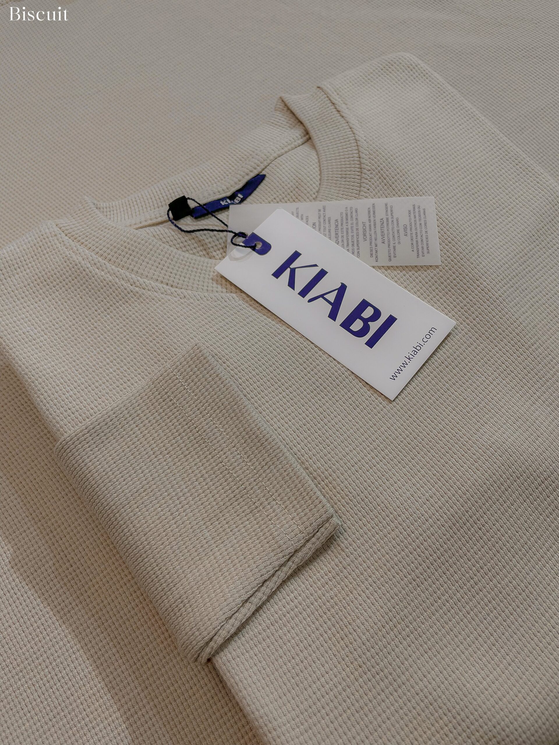 ⚜Waffle full sleeve Tee’s Charcoal-Wine-Biscuit - Image 4