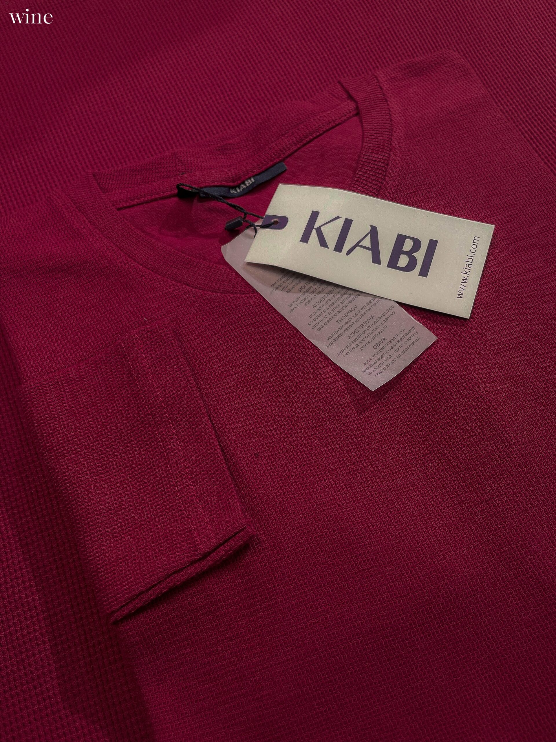 ⚜Waffle full sleeve Tee’s Charcoal-Wine-Biscuit - Image 3