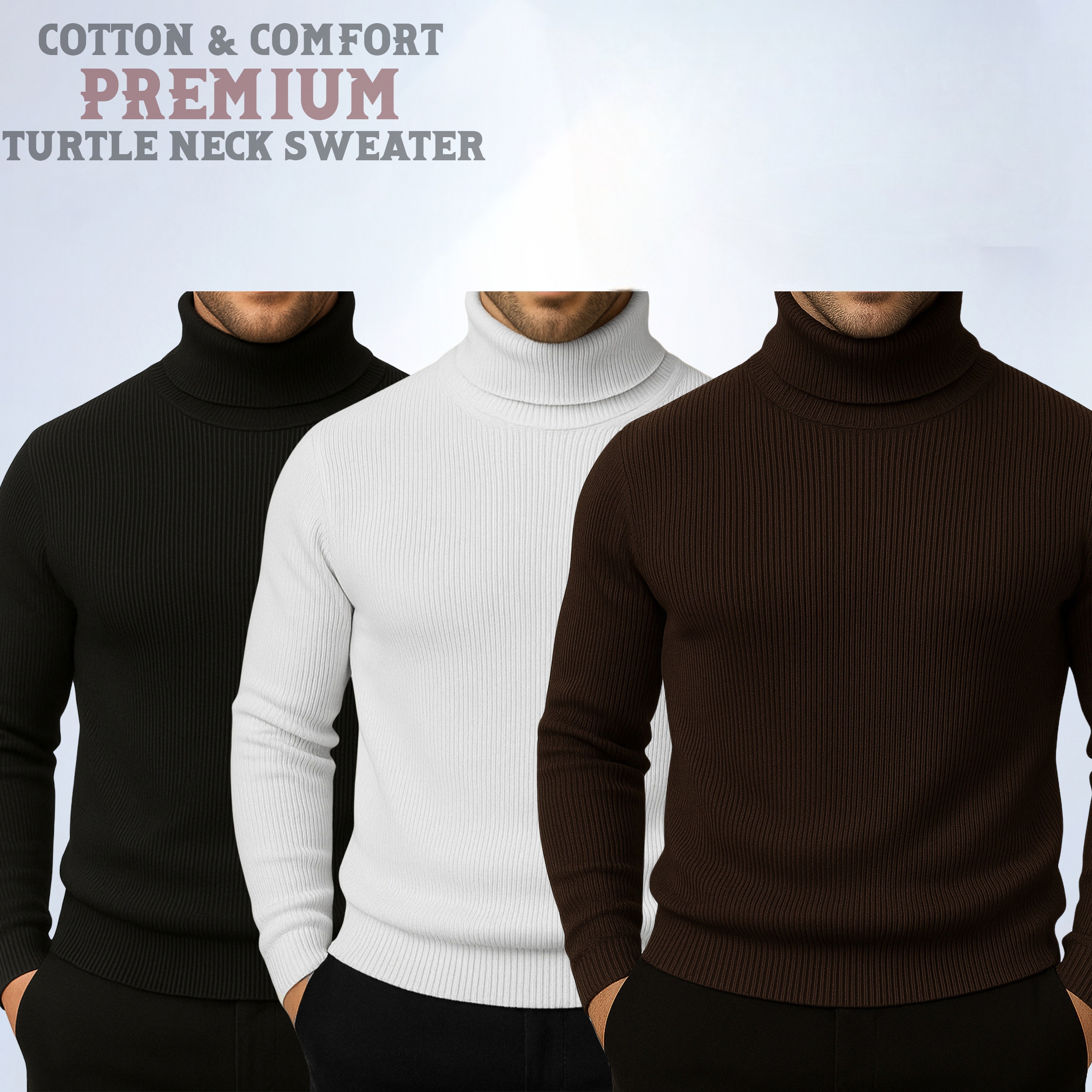 ⚜Classic Turtleneck Black White Coffee