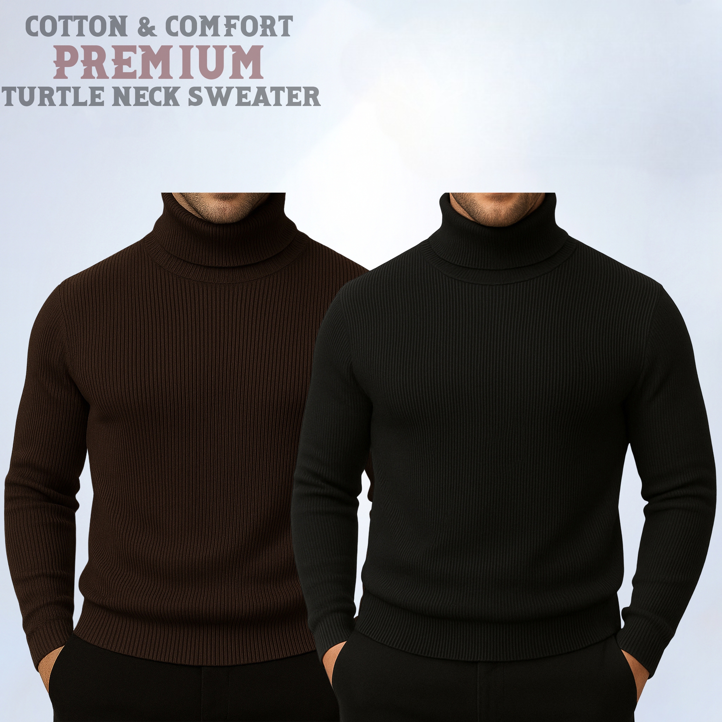 ⚜Classic Turtleneck Coffee Black