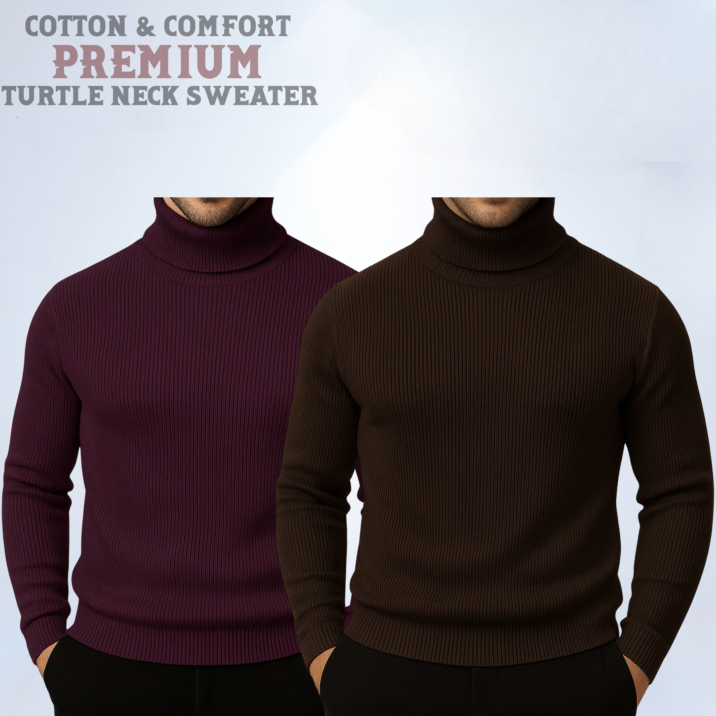 ⚜Classic Turtleneck Maroon Coffee