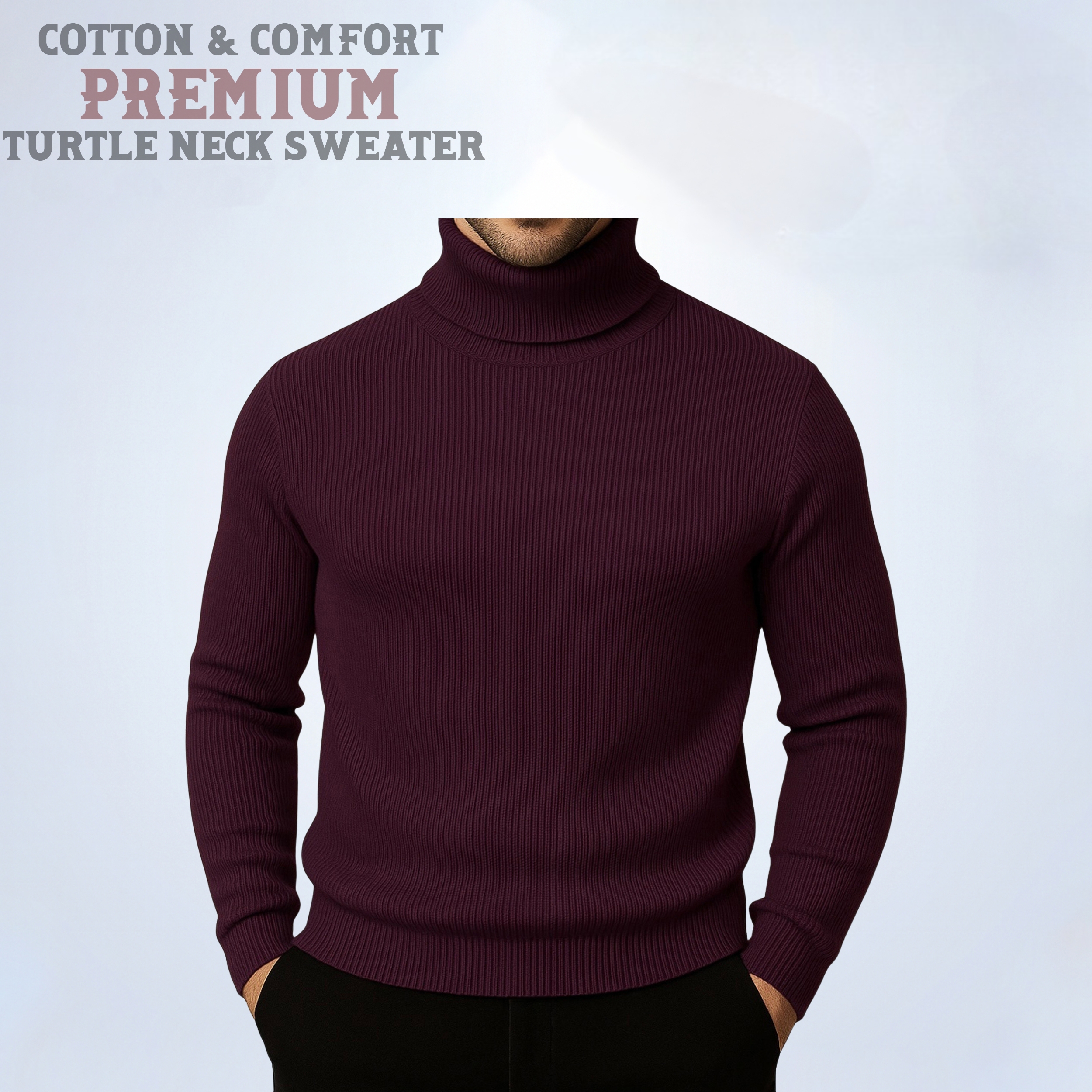 ⚜Classic Turtleneck Maroon