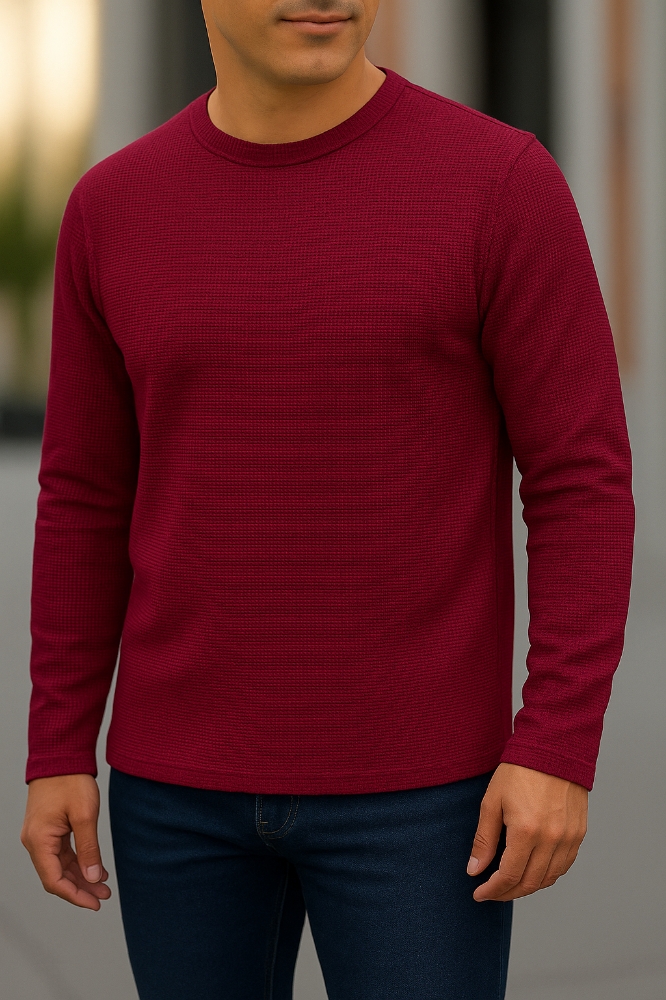 ⚜Waffle full sleeve Tee’s Wine