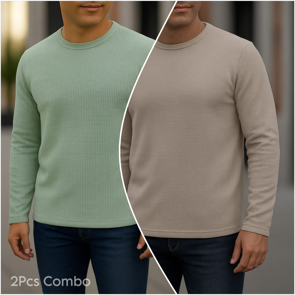 ⚜Waffle full sleeve Tee’s Lemon-biscuit